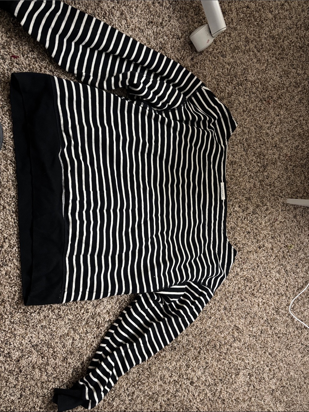 Black and White Striped Women's Sweater - Classic Crew
